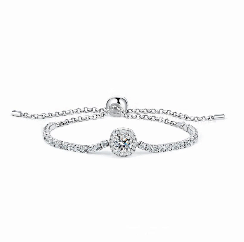 S925 Sterling Silver Moissanite Bracelet For Women