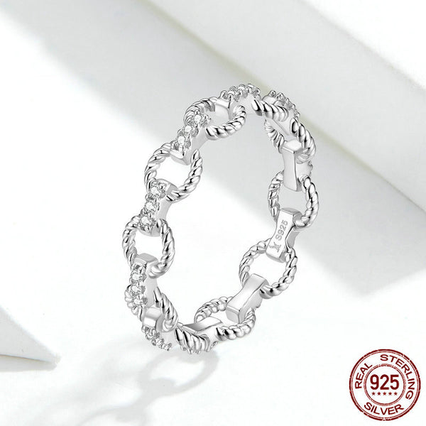 Open-Link Band Ring in S925 Silver