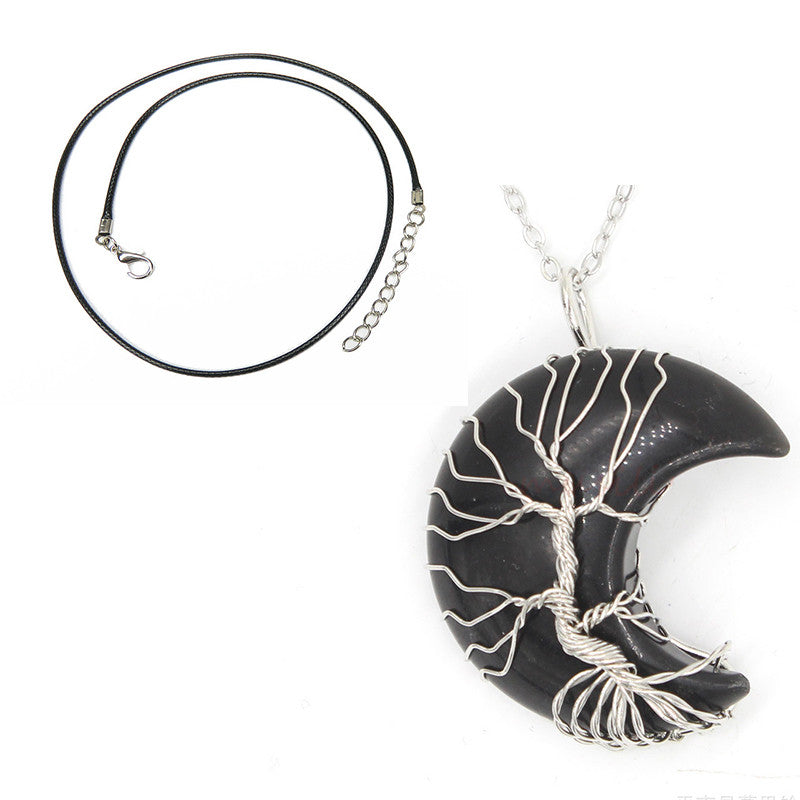 Natural Crystal Moon Pendant - view 6