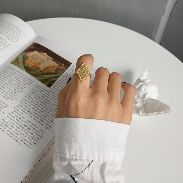 Gold-Tone Sculpted Silver Ring