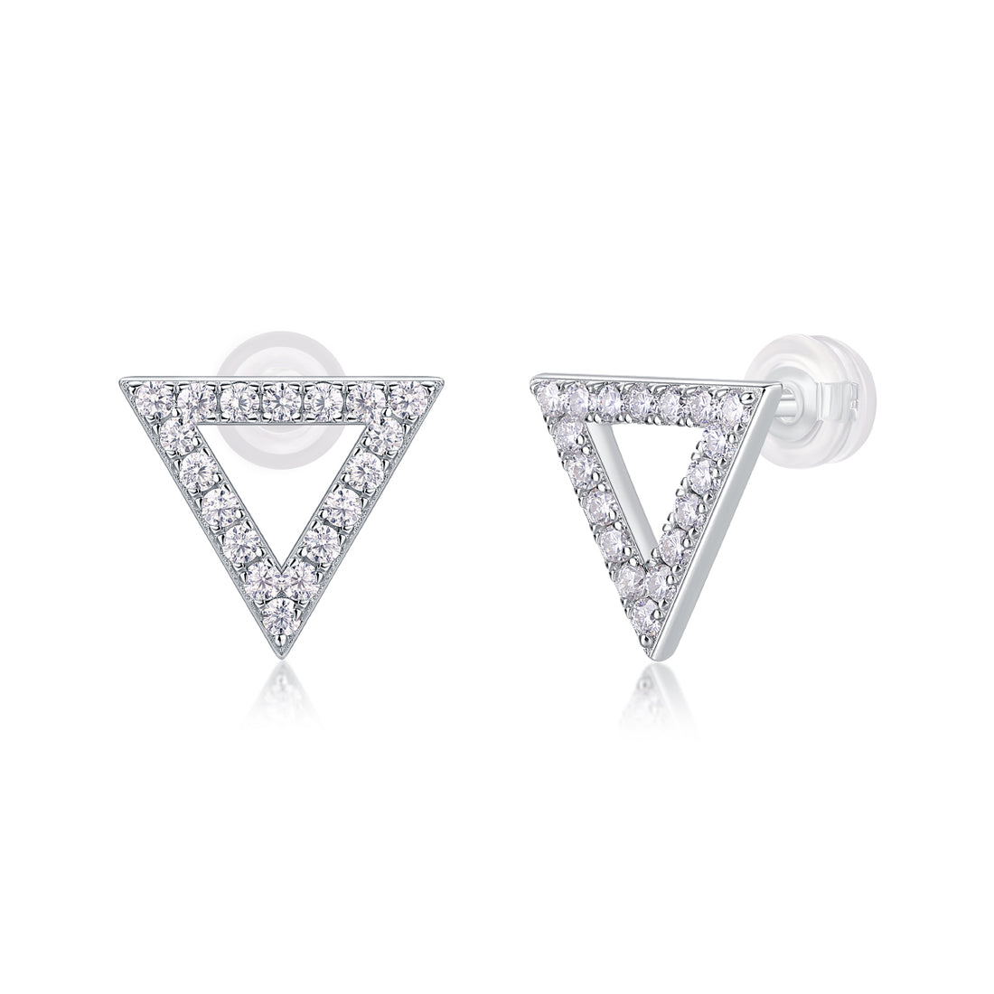 Unique Diamond Set With Moissanite Silver Earrings