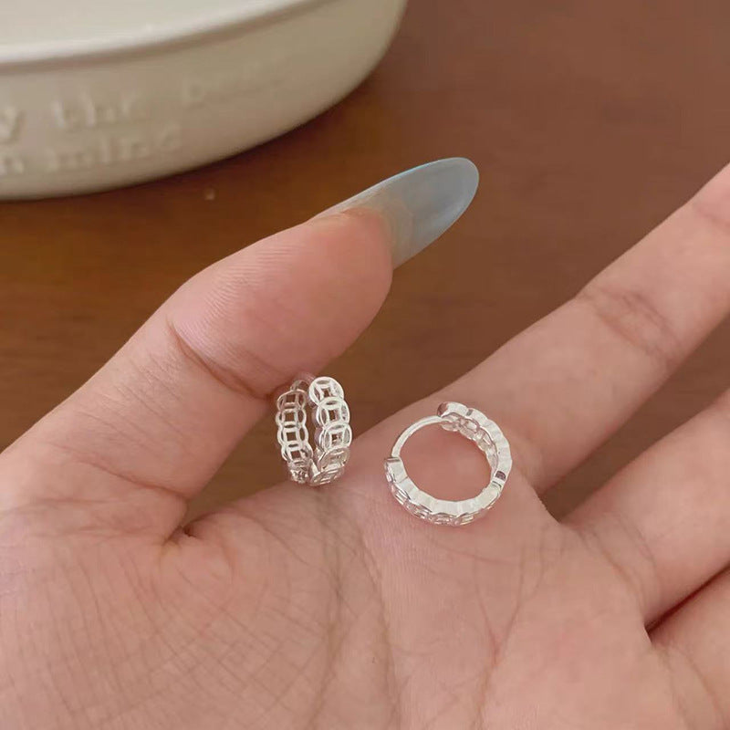 925 Silver Needle Internet Celebrity Same Style Gold Earrings Women's Light Luxury...