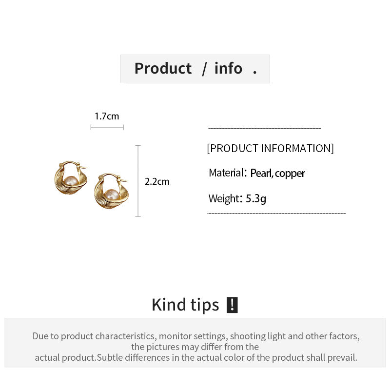 French Cream Style Pearl Silver Half Huggie Earrings For Women, Elegant Delicate Style
