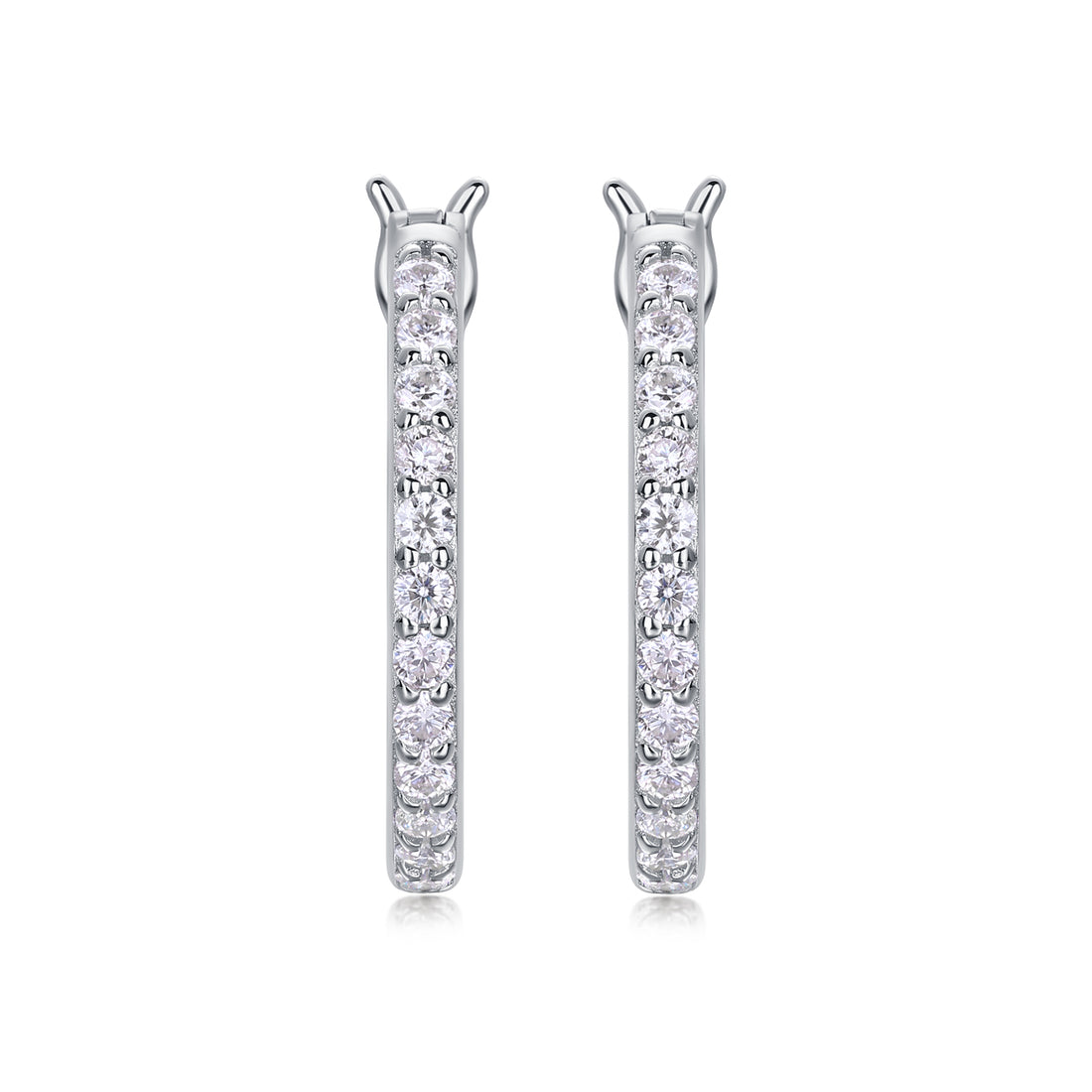 Streamer Diamond Set With Moissanite Silver Earrings