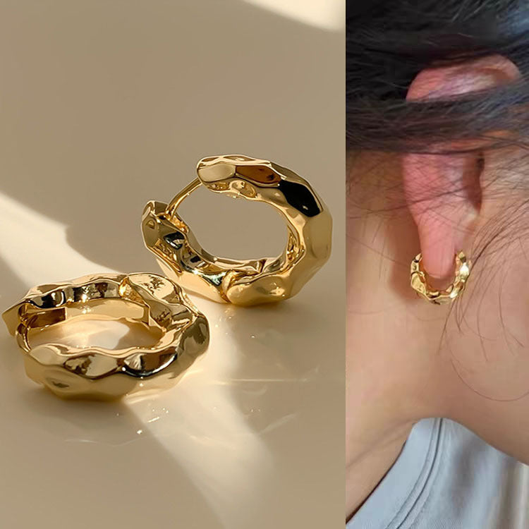 925 Silver Needle Internet Celebrity Same Style Gold Earrings Women's Light Luxury...
