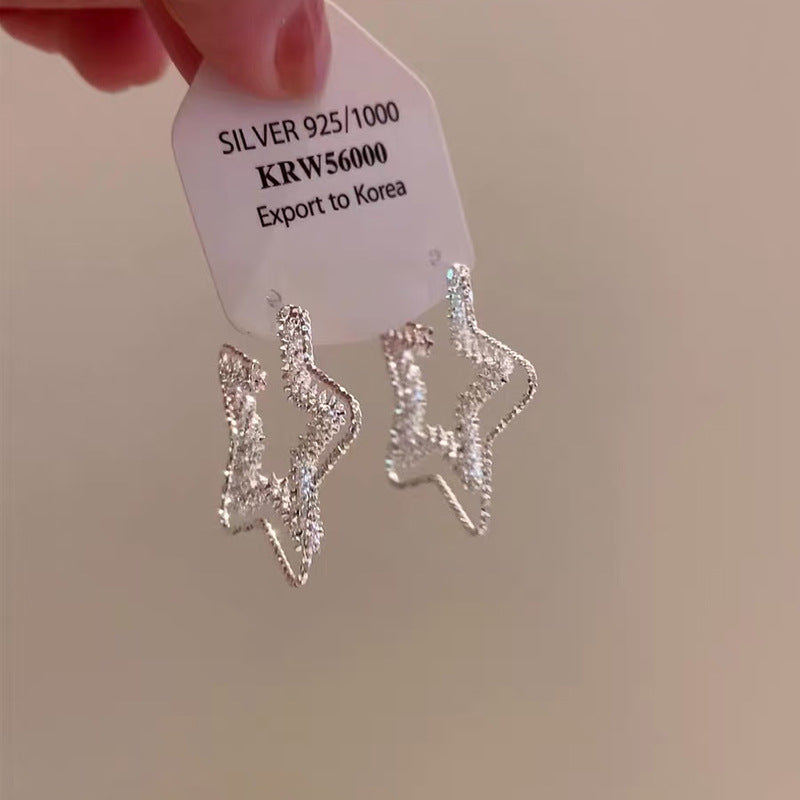 925 Silver Needle Internet Celebrity Same Style Gold Earrings Women's Light Luxury...
