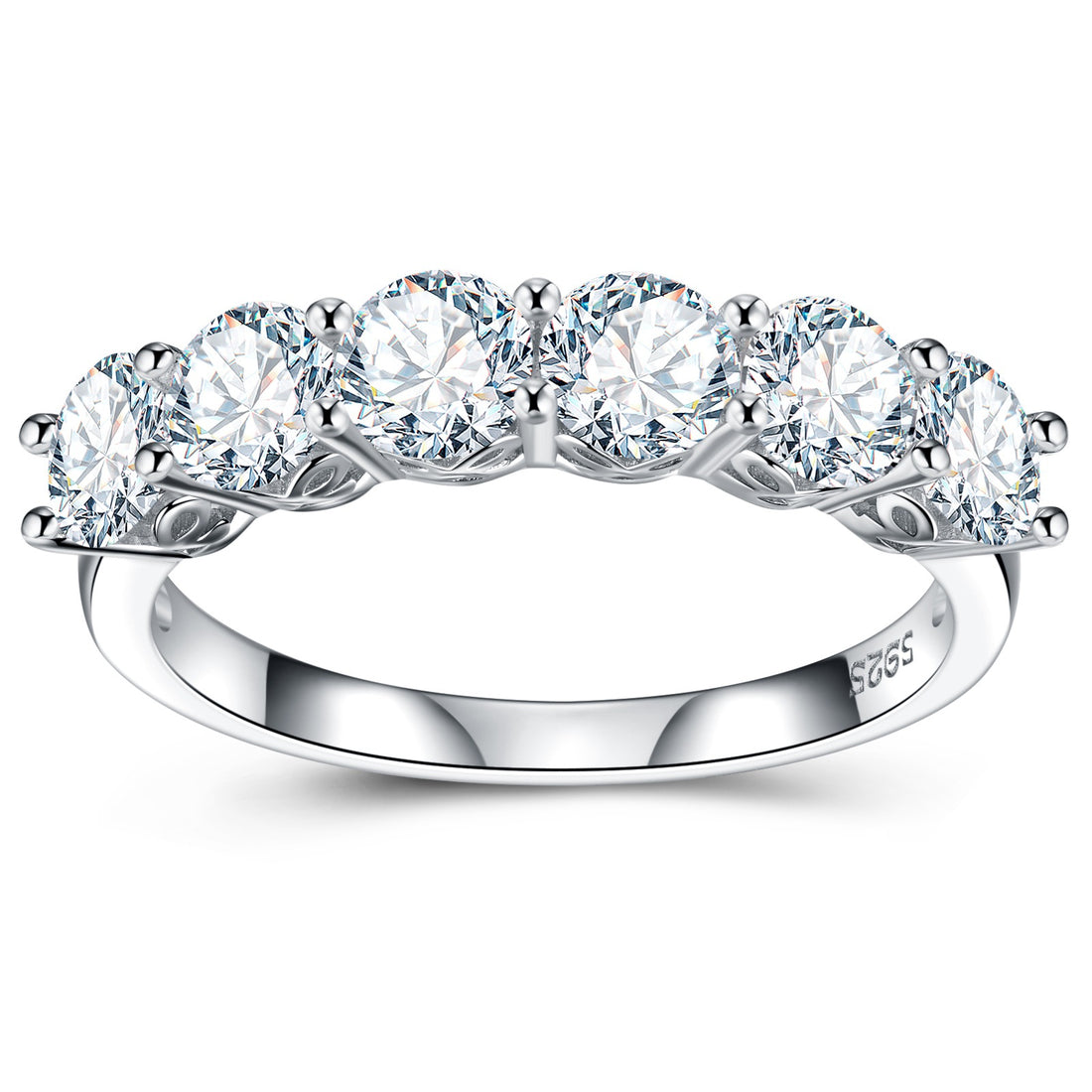 S925 Sterling Silver Moissanite Ring Women's Band Style