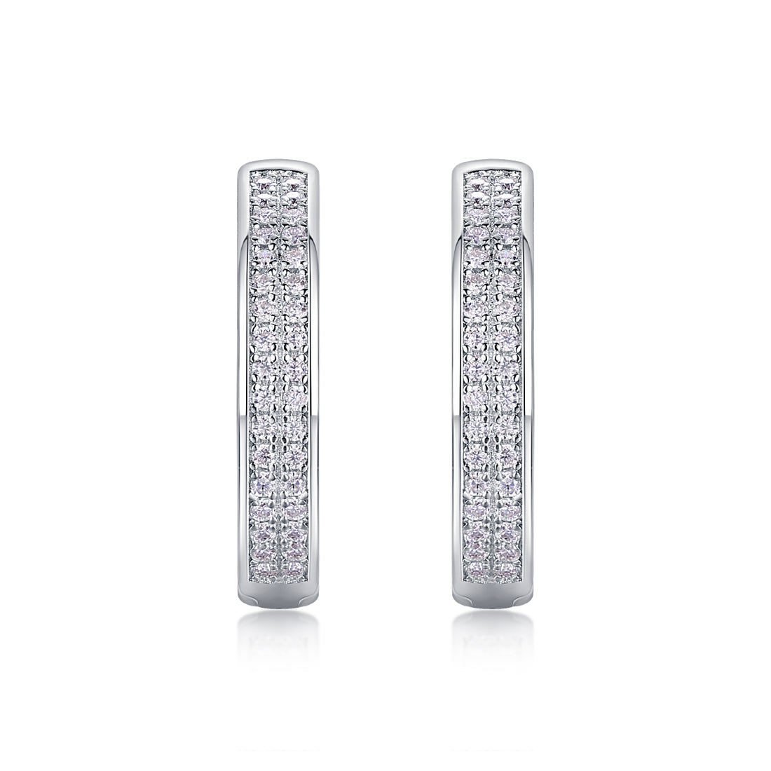 Firefly Light Moissanite S925 Sterling Silver Platinum-plated Stud Earrings