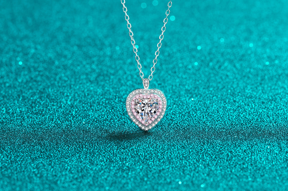 Heart Halo Moissanite Pendant Necklace - product view 5