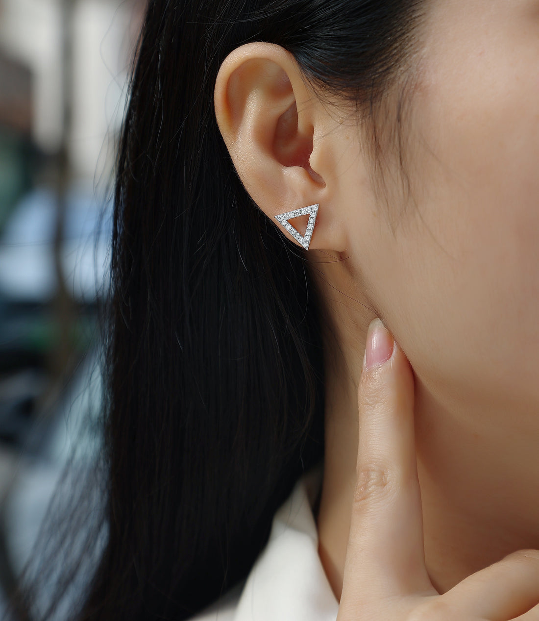 Unique Moissanite S925 Sterling Silver Platinum-plated Earrings