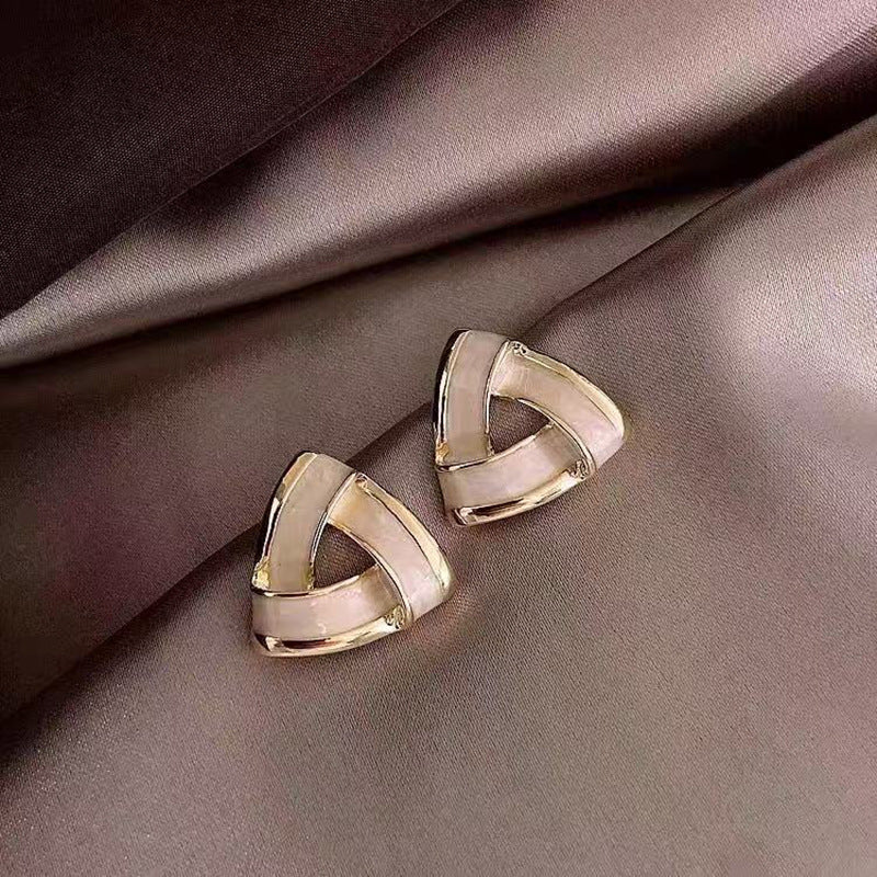 925 Silver Needle Internet Celebrity Same Style Gold Earrings Women's Light Luxury...