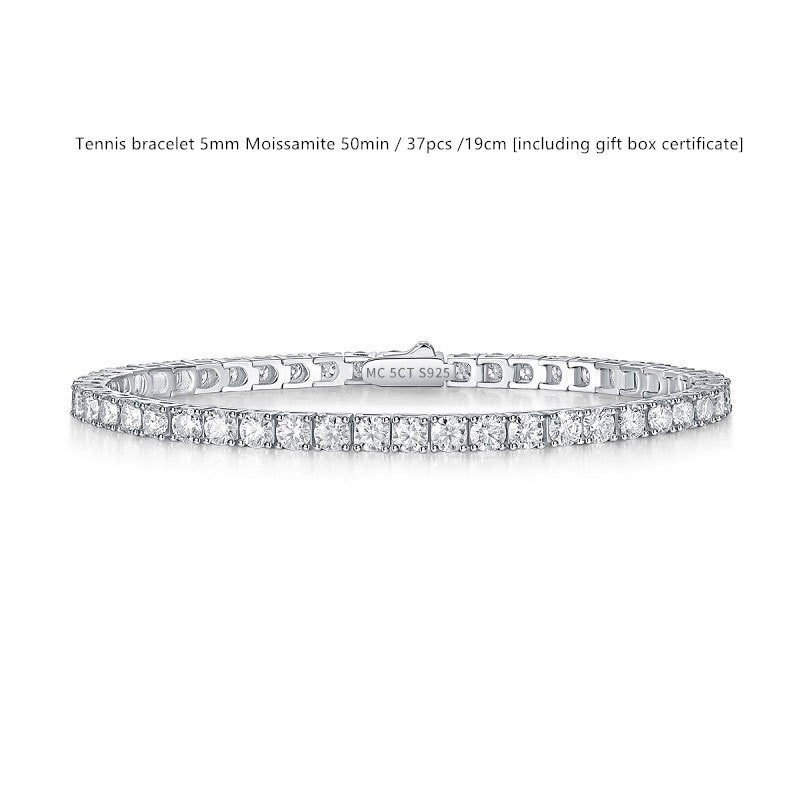 Sterling Silver D Color Moissanite Tennis Bracelet For Women