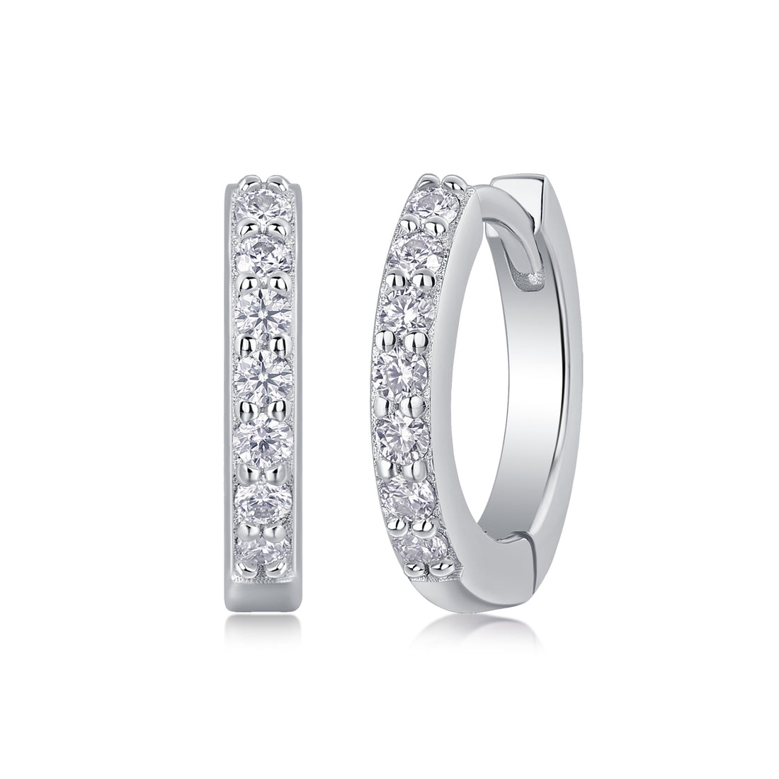 Sure Diamond Set Moissanite Silver Earrings Luxury