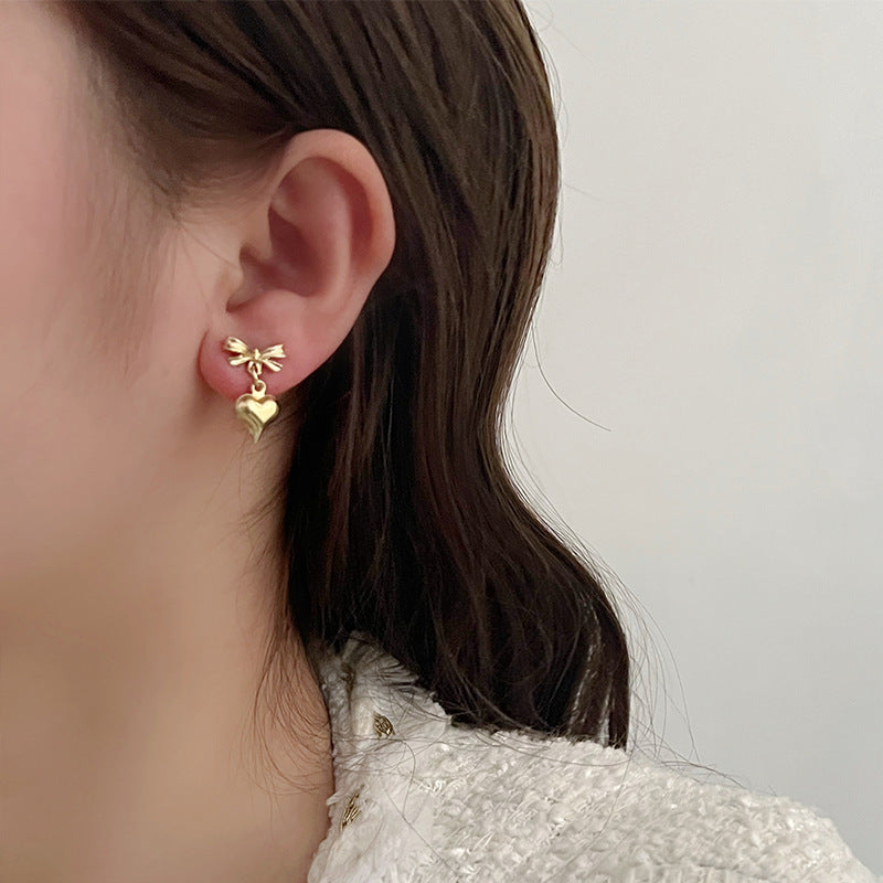 925 Silver Needle Internet Celebrity Same Style Gold Earrings Women's Light Luxury...