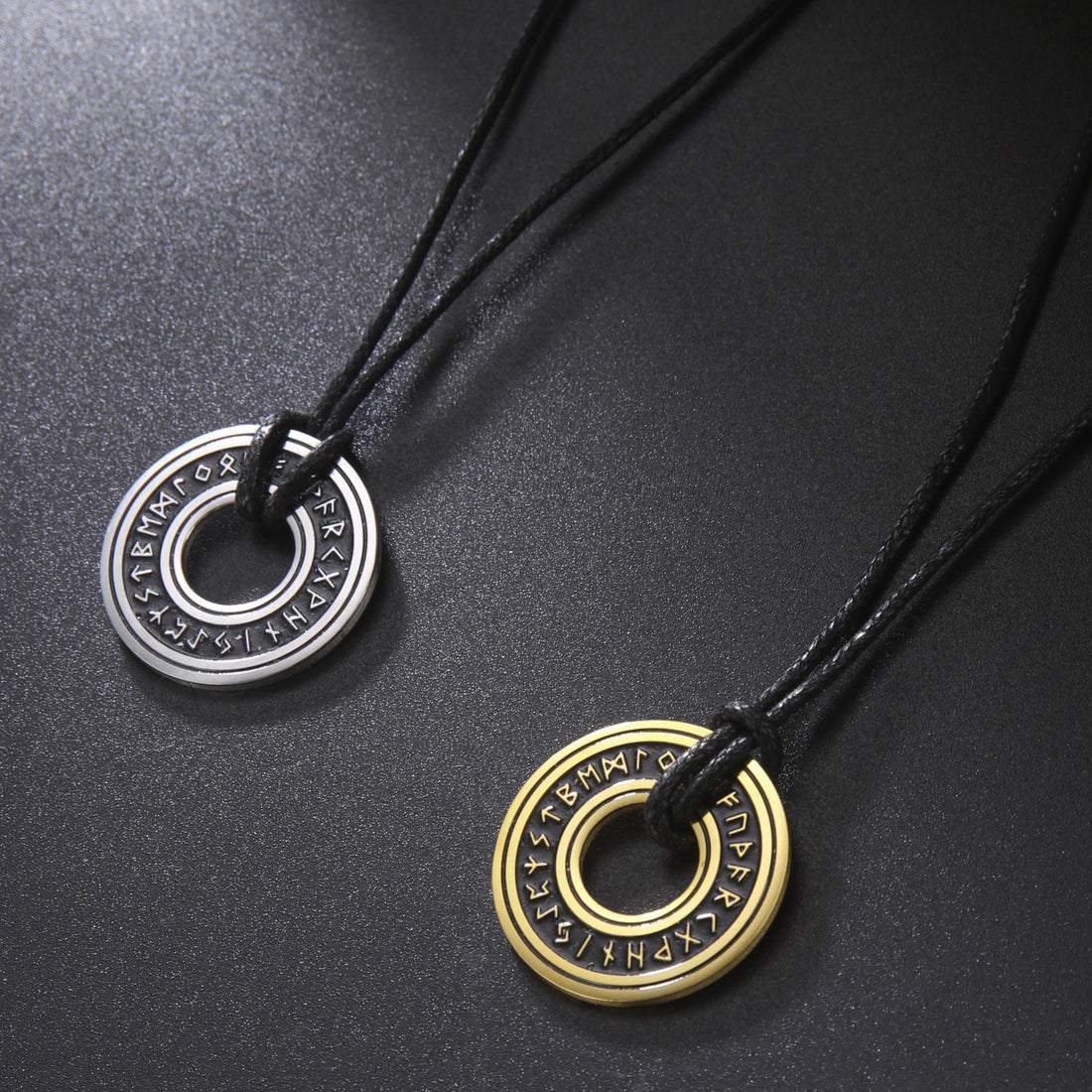 Vintage Nordic Rune Necklaces For Men Stainless Steel