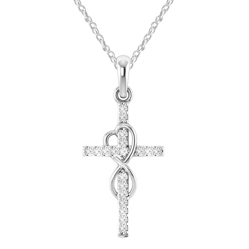 Alloy Pendant Diamond Eight-character Cross Necklace