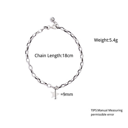 Open-Link Star Charm Bracelet in Silver — product photograph 2