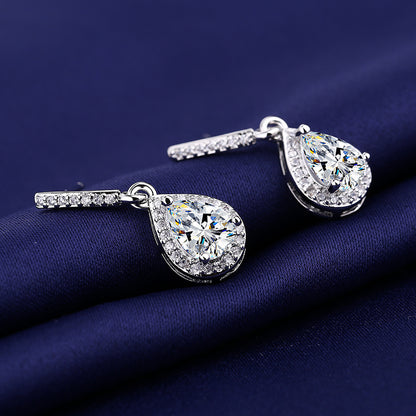 Fashion Drop Shape Ear Studs Micro Inlaid Zircon Earrings - view 2