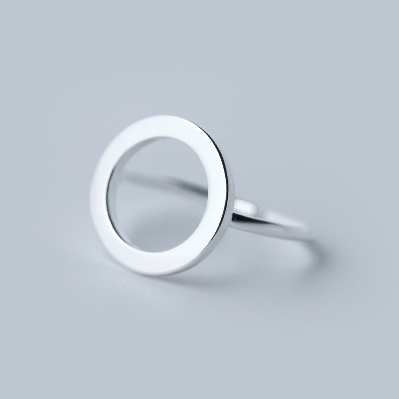Open Circle Silver Statement Ring - product view 6