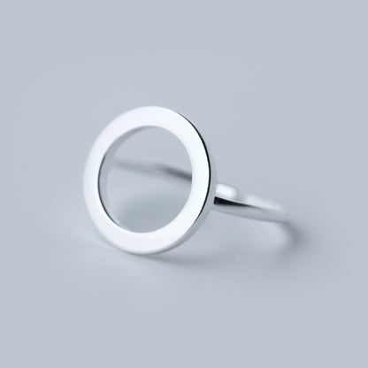 Open Circle Silver Statement Ring - product view 6