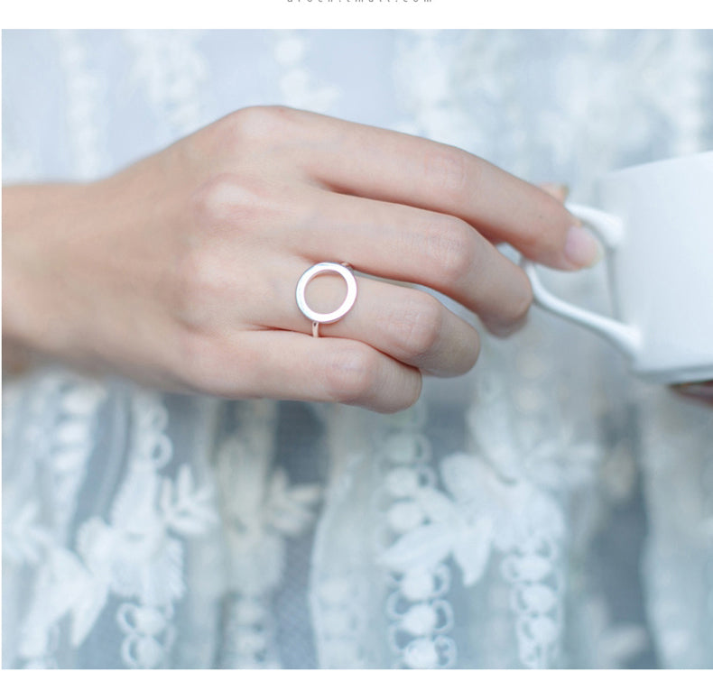 Open Circle Silver Statement Ring - product view 7