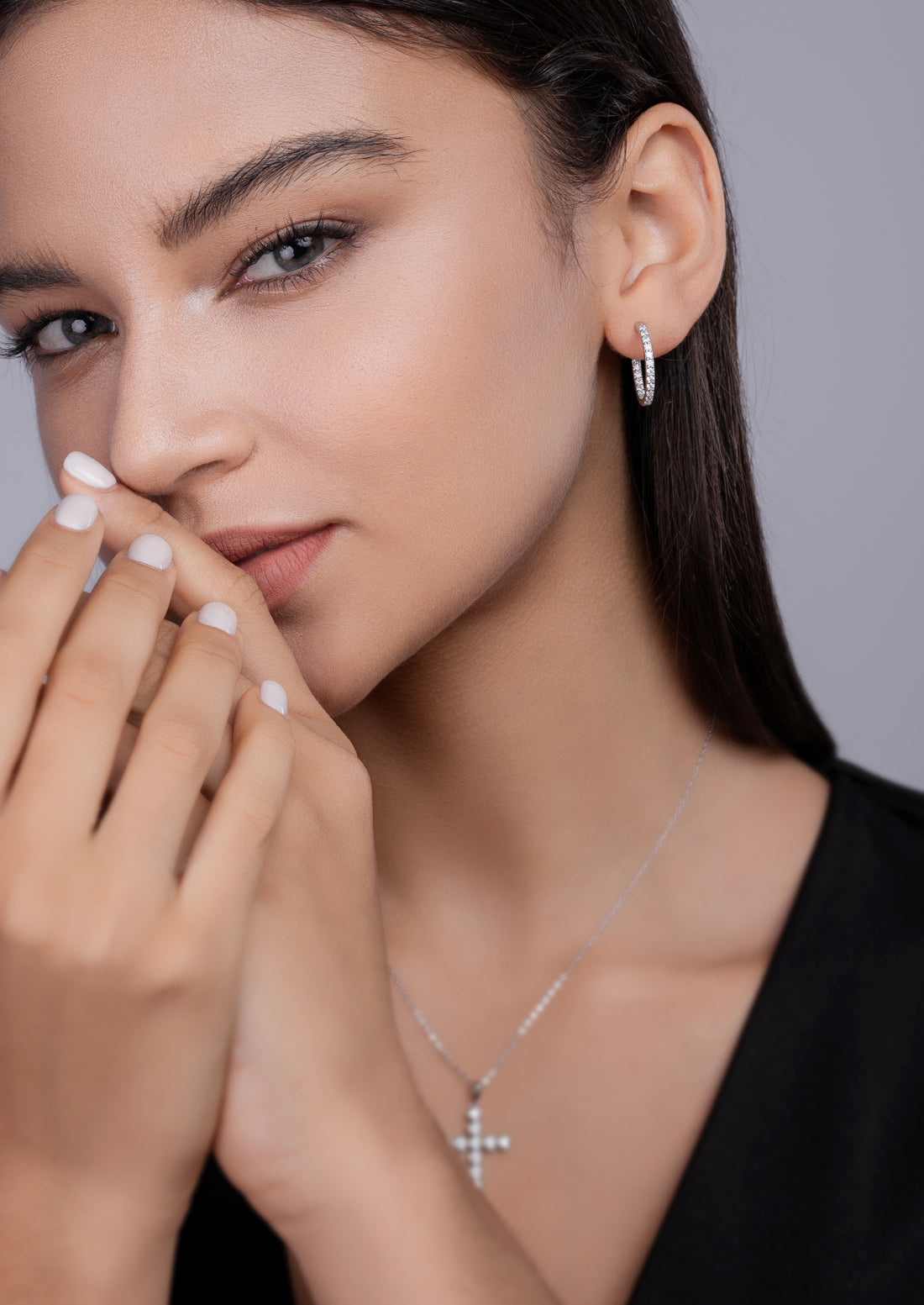 Streamer Diamond Set With Moissanite Silver Earrings