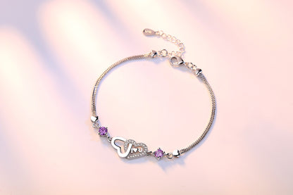 Heart-Detail Silver Chain Bracelet - product view 6