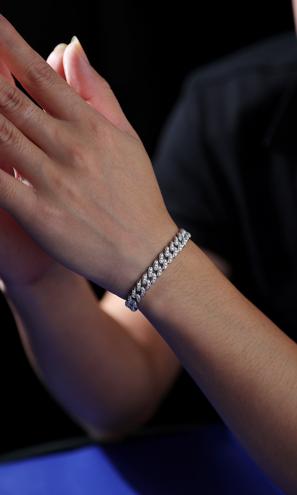 The Light Of Faith Luxury Fashion Mossan Diamond S925 Silver Bracelet - view 6