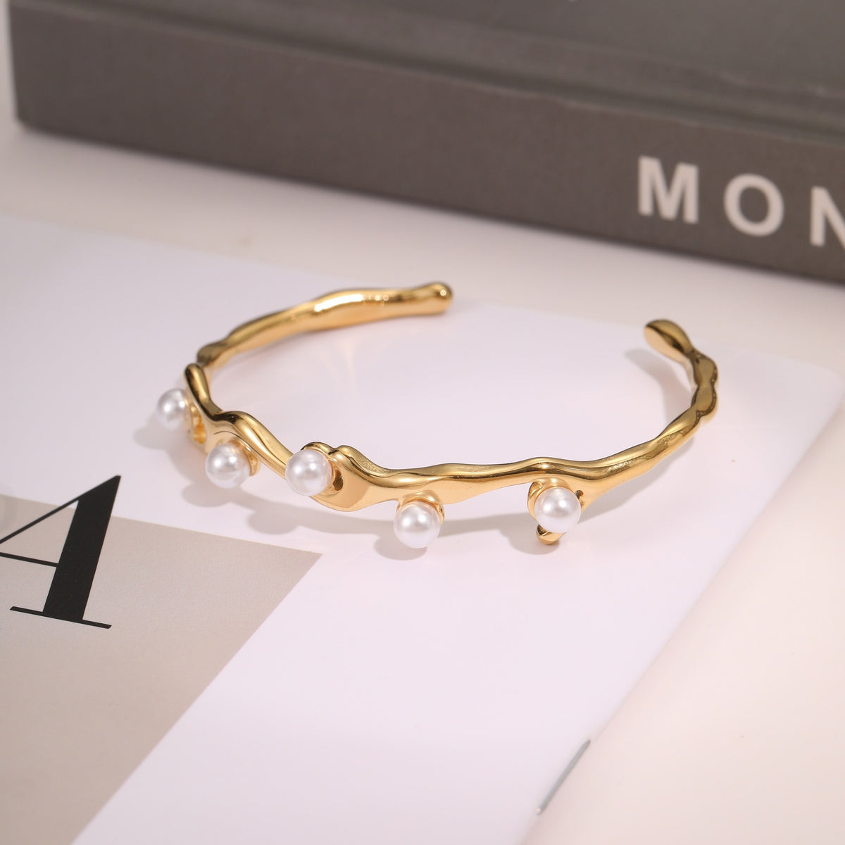 European And American Ins Fashion Design Stainless Steel Bracelet Opening Bracelet - view 3