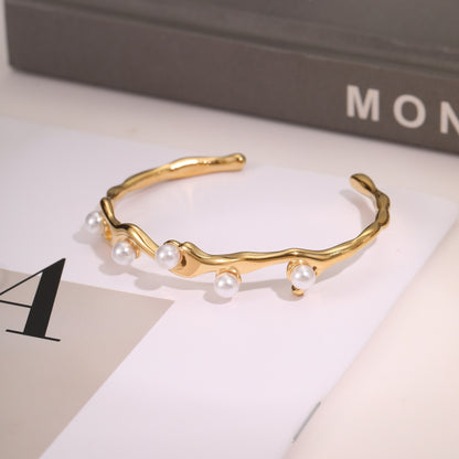 European And American Ins Fashion Design Stainless Steel Bracelet Opening Bracelet - view 3