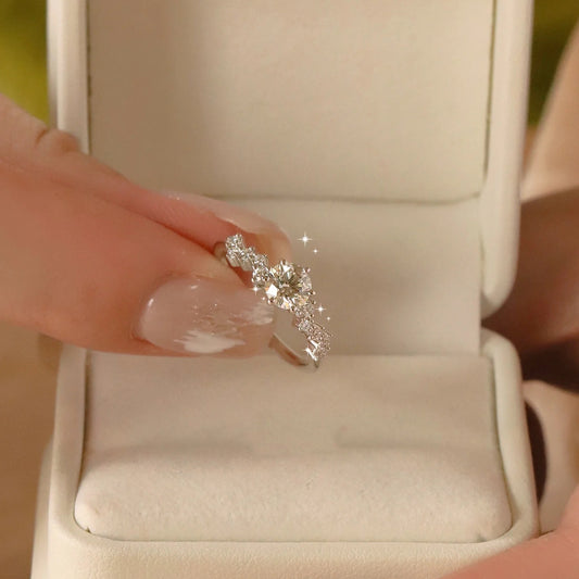 Adjustable One-Carat Moissanite Ring in S925 Silver - view 3