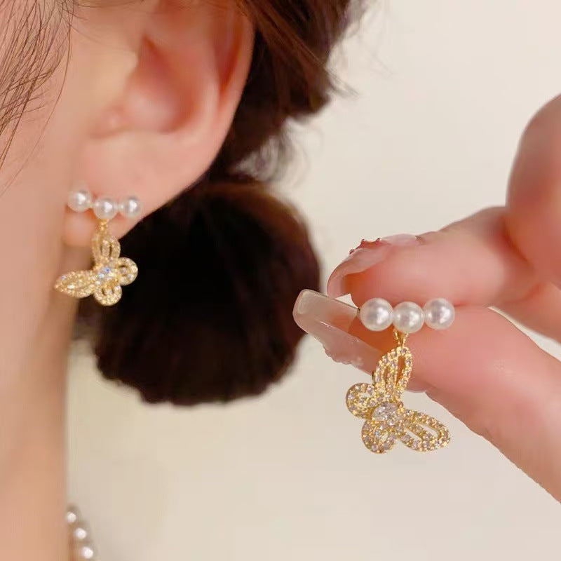 925 Silver Needle Internet Celebrity Same Style Gold Earrings Women's Light Luxury...