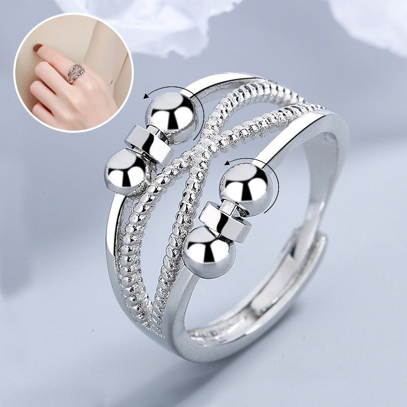 Rotatable Ring Open Design Fashion Double-layer