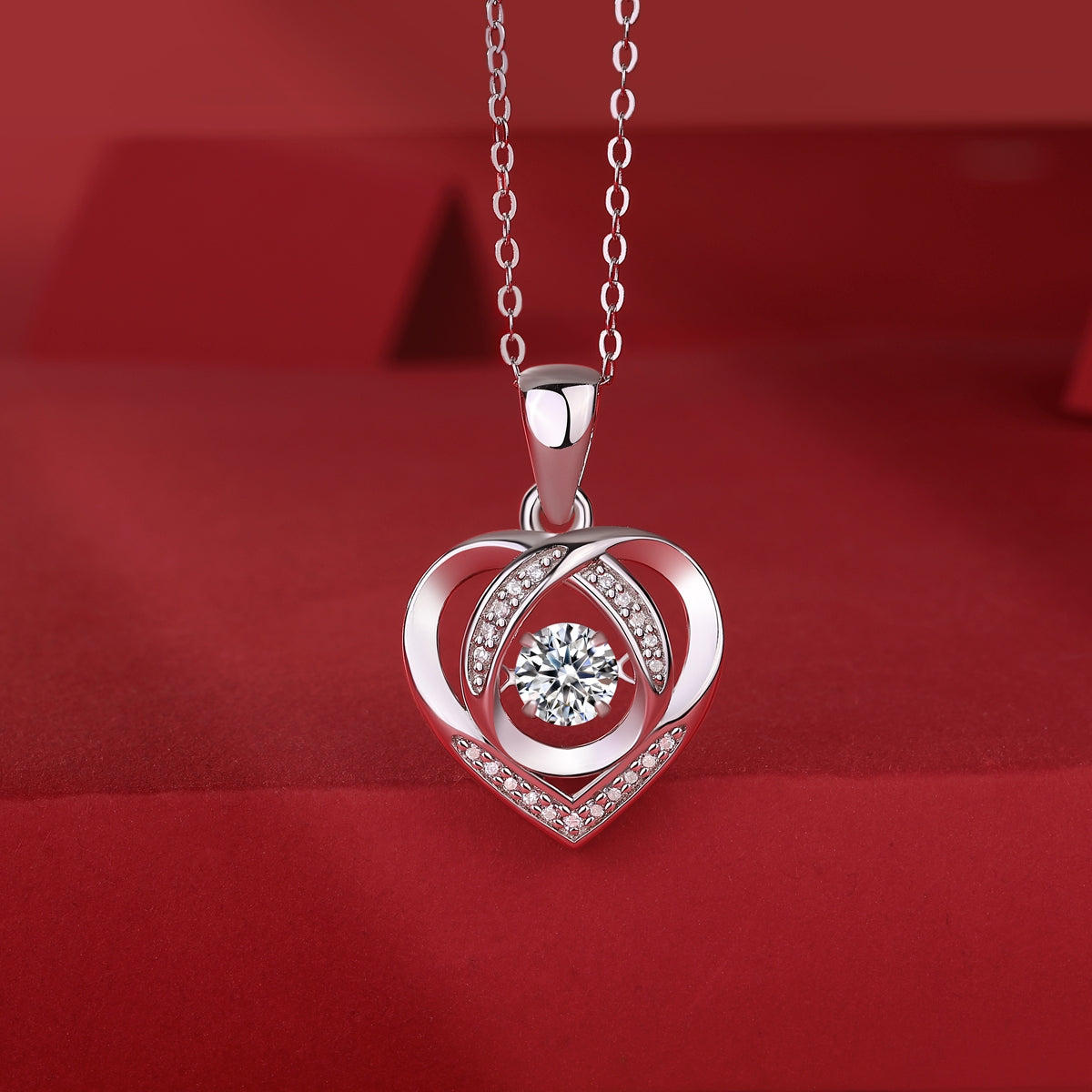 Moissanite heart pendant