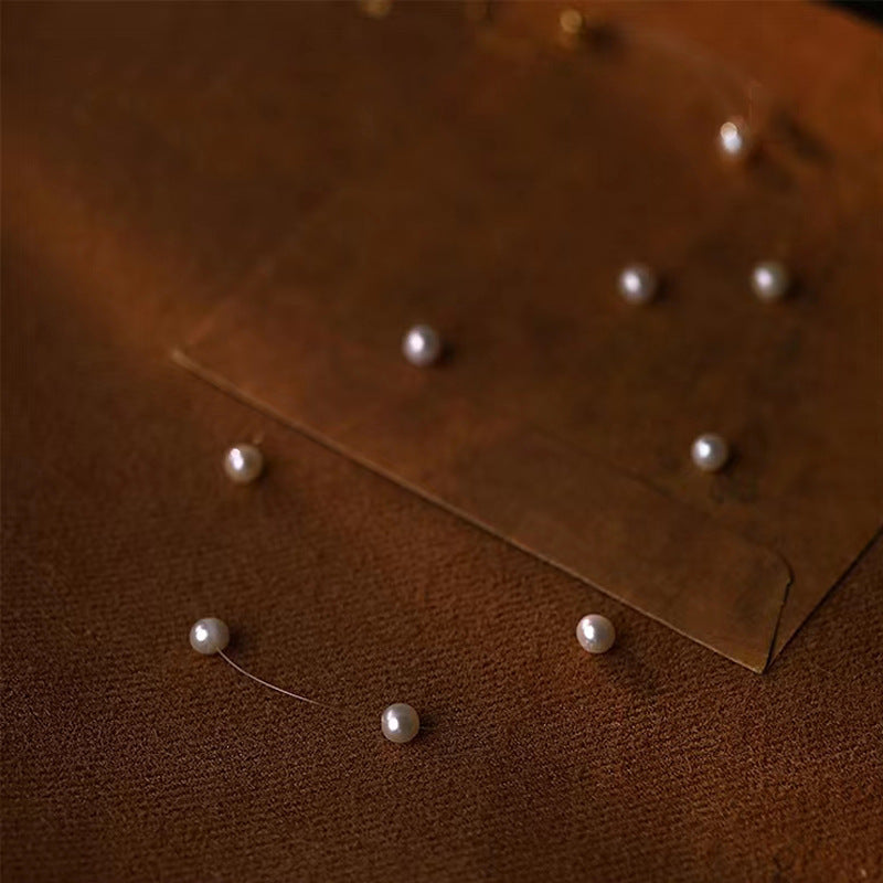 Floating Pearl-Accent Necklace with Silver Details - view 3