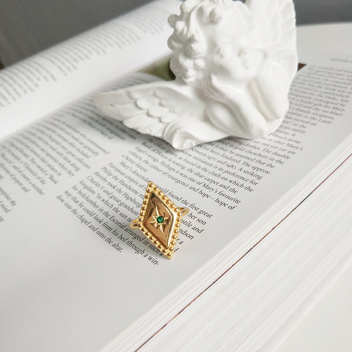 Gold-Tone Sculpted Silver Ring - product view 1