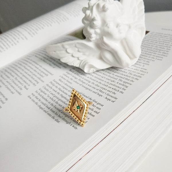 Gold-Tone Sculpted Silver Ring