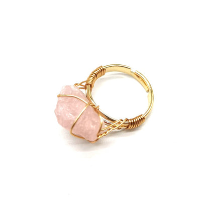 Personality Hand Wrapped Rough Stone Agate Ring - view 5