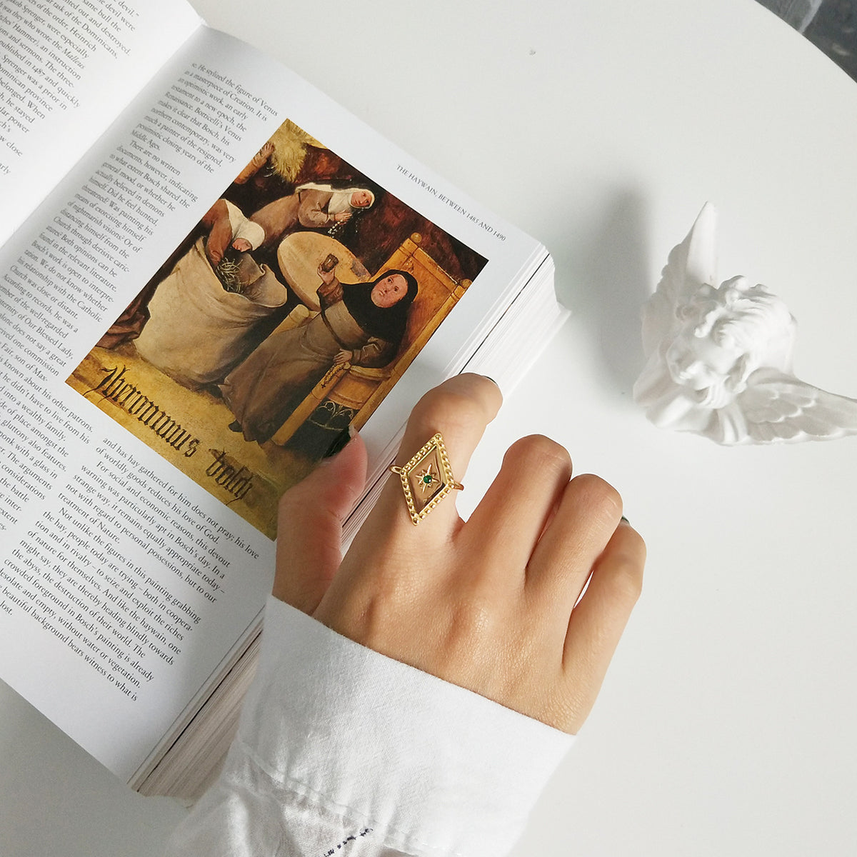 Gold-Tone Sculpted Silver Ring - product view 3