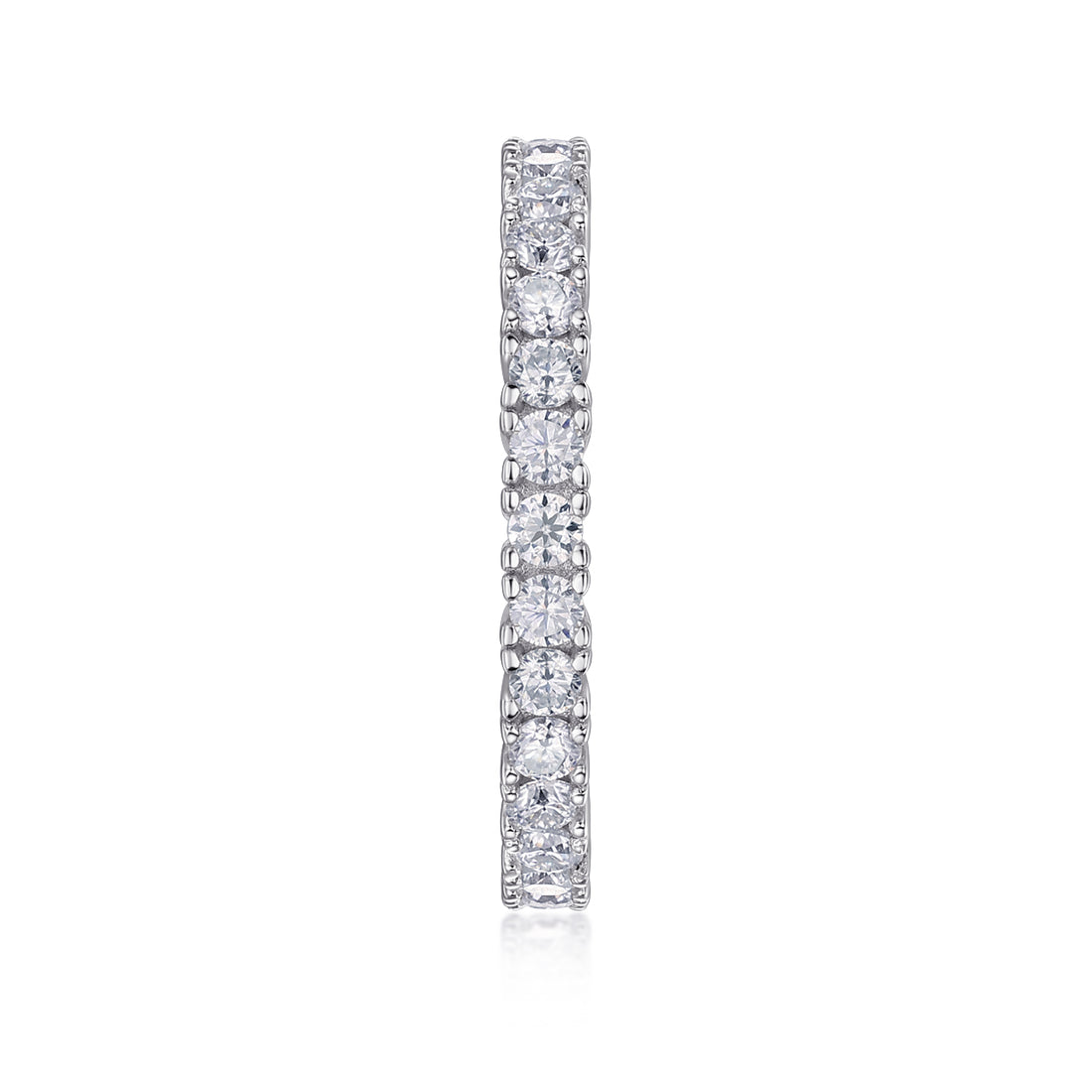 S925 Silver 2.2g Platinum Plated Moissanite Eternity Ring, 2.5mm 30pcs D VVS1