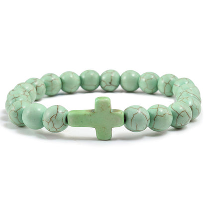 Blue Turquoise Cross Bracelet - view 3