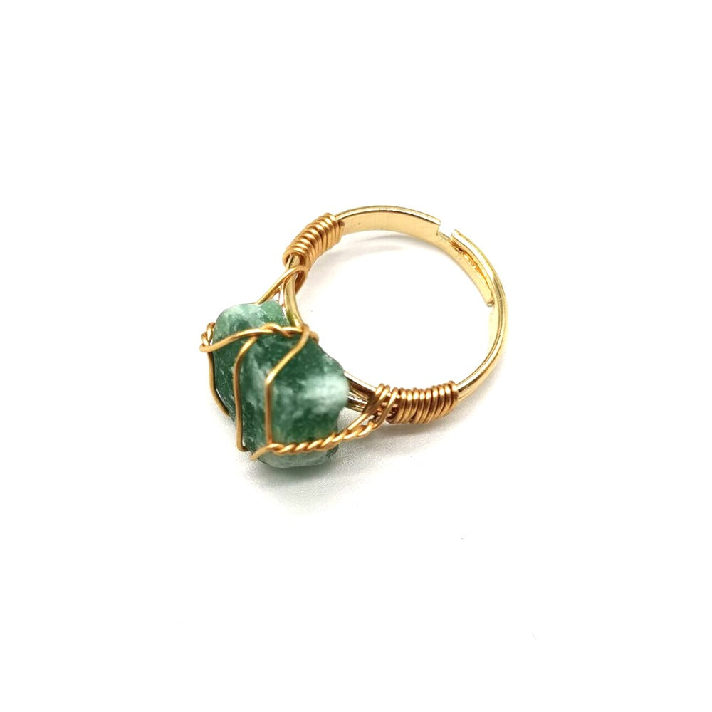 Personality Hand Wrapped Rough Stone Agate Ring - view 4
