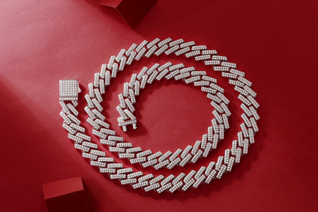Man Luxury Fashion Mosan Diamond S925 Silver Necklace
