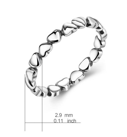 Linked Hearts Silver Band Ring - product view 2