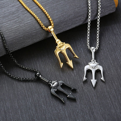 Neptune's Trident Necklace Retro Mythical Sea King - view 2