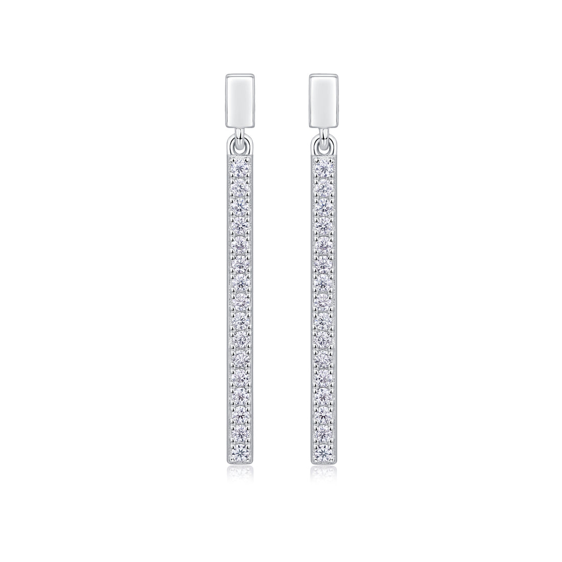 Jumping Diamond Set Moissanite Silver Earrings Luxury