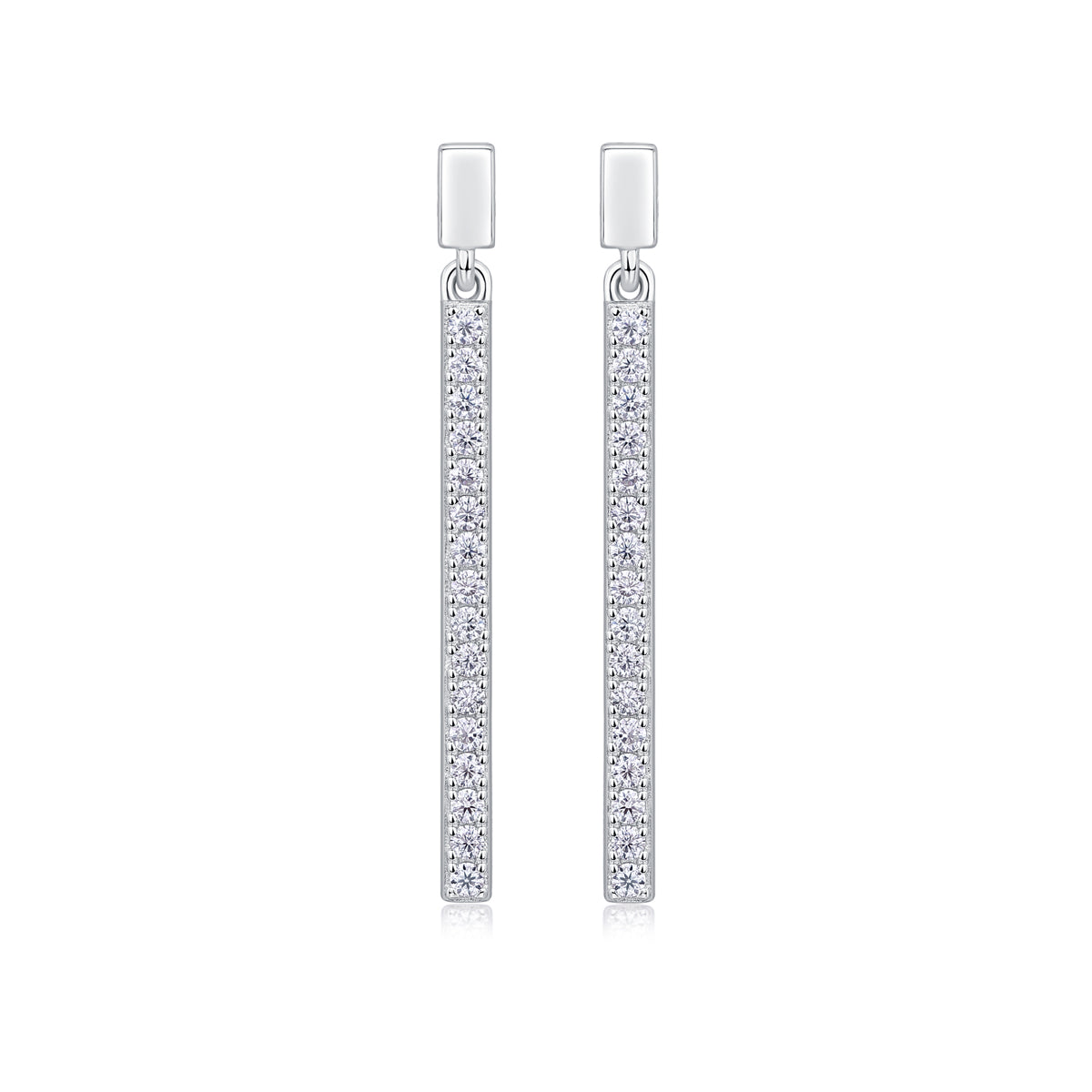 Jumping Diamond Set Moissanite Silver Earrings Luxury - view 6