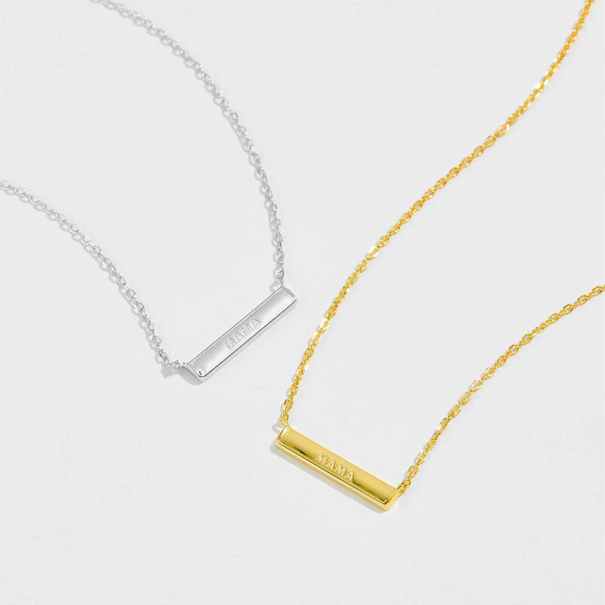 Horizontal Bar Necklace in Gold-Tone S925 Silver - view 3