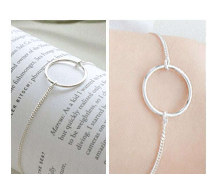 Open Circle Silver Bracelet - product view 3
