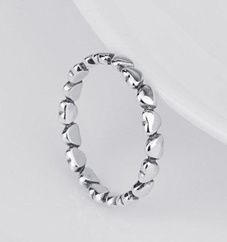 Linked Hearts Silver Band Ring - product view 5